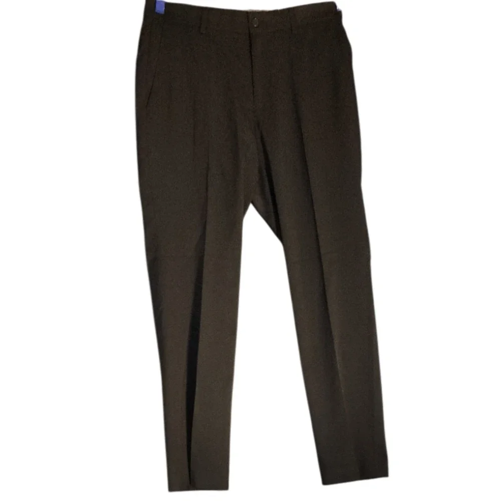 Chaps Performance Men 30x30 Dress Pants Black Flat Front Stretch Slacks NWT